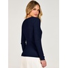 image:imageANRABESS Womens Long Sleeve V Neck Ribbed Sweaters ShirtsNavy Blue