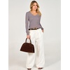 image:imageANRABESS Womens Long Sleeve V Neck Ribbed Sweaters ShirtsNutmeg