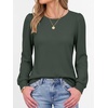 image:imageANRABESS Womens Long Sleeve Waffle Knit Shirts Fall Loose Fit Tunic TopsArmy Green