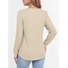 image:imageANRABESS Womens Long Sleeve Waffle Knit Shirts Fall Loose Fit Tunic TopsBeige
