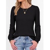 image:imageANRABESS Womens Long Sleeve Waffle Knit Shirts Fall Loose Fit Tunic TopsBlack