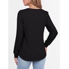 image:imageANRABESS Womens Long Sleeve Waffle Knit Shirts Fall Loose Fit Tunic TopsBlack
