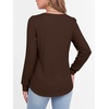 image:imageANRABESS Womens Long Sleeve Waffle Knit Shirts Fall Loose Fit Tunic TopsBrown