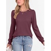 image:imageANRABESS Womens Long Sleeve Waffle Knit Shirts Fall Loose Fit Tunic TopsMauve
