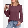 image:imageANRABESS Womens Long Sleeve Waffle Knit Shirts Fall Loose Fit Tunic TopsMauve