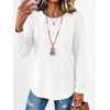 image:imageANRABESS Womens Long Sleeve Waffle Knit Shirts Fall Loose Fit Tunic TopsWhite