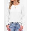 image:imageANRABESS Womens Long Sleeve Waffle Knit Shirts Fall Loose Fit Tunic TopsWhite