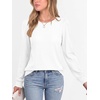 image:imageANRABESS Womens Long Sleeve Waffle Knit Shirts Fall Loose Fit Tunic TopsWhite