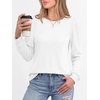 image:imageANRABESS Womens Long Sleeve Waffle Knit Shirts Fall Loose Fit Tunic TopsWhite