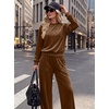 image:imageANRABESS Womens Lounge Sets 2 Piece Velour Sweatsuit Tracksuit Brown M