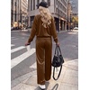 image:imageANRABESS Womens Lounge Sets 2 Piece Velour Sweatsuit Tracksuit Brown M
