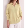 image:imageANRABESS Womens Oversized Quarter Zip Pullover SweatersApricot