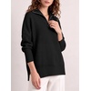 image:imageANRABESS Womens Oversized Quarter Zip Pullover SweatersBlack