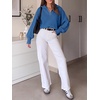 image:imageANRABESS Womens Oversized Quarter Zip Pullover SweatersBlue