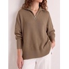 image:imageANRABESS Womens Oversized Quarter Zip Pullover SweatersBrown