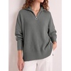 image:imageANRABESS Womens Oversized Quarter Zip Pullover SweatersDark Gray