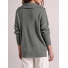 image:imageANRABESS Womens Oversized Quarter Zip Pullover SweatersDark Gray