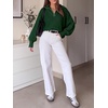image:imageANRABESS Womens Oversized Quarter Zip Pullover SweatersDark Green
