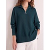 image:imageANRABESS Womens Oversized Quarter Zip Pullover SweatersDeep Blue