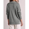 image:imageANRABESS Womens Oversized Quarter Zip Pullover SweatersDeep Gray