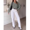 image:imageANRABESS Womens Oversized Quarter Zip Pullover SweatersDeep Gray