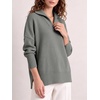image:imageANRABESS Womens Oversized Quarter Zip Pullover SweatersDeep Gray