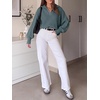 image:imageANRABESS Womens Oversized Quarter Zip Pullover SweatersDusty Blue