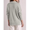 image:imageANRABESS Womens Oversized Quarter Zip Pullover SweatersGray