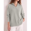 image:imageANRABESS Womens Oversized Quarter Zip Pullover SweatersGray