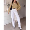 image:imageANRABESS Womens Oversized Quarter Zip Pullover SweatersKhaki