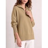 image:imageANRABESS Womens Oversized Quarter Zip Pullover SweatersKhaki