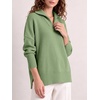 image:imageANRABESS Womens Oversized Quarter Zip Pullover SweatersLight Green