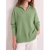 image:imageANRABESS Womens Oversized Quarter Zip Pullover SweatersLight Green