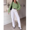 image:imageANRABESS Womens Oversized Quarter Zip Pullover SweatersLight Green