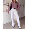 image:imageANRABESS Womens Oversized Quarter Zip Pullover SweatersPurple