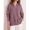 image:imageANRABESS Womens Oversized Quarter Zip Pullover SweatersPurple