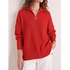 image:imageANRABESS Womens Oversized Quarter Zip Pullover SweatersRed