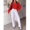 image:imageANRABESS Womens Oversized Quarter Zip Pullover SweatersRed