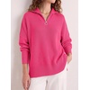 image:imageANRABESS Womens Oversized Quarter Zip Pullover SweatersRose