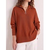 image:imageANRABESS Womens Oversized Quarter Zip Pullover SweatersRust