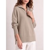 image:imageANRABESS Womens Oversized Quarter Zip Pullover SweatersSand