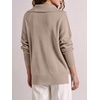 image:imageANRABESS Womens Oversized Quarter Zip Pullover SweatersSand