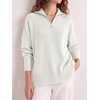 image:imageANRABESS Womens Oversized Quarter Zip Pullover SweatersWhite