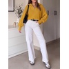 image:imageANRABESS Womens Oversized Quarter Zip Pullover SweatersYellow