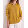 image:imageANRABESS Womens Oversized Quarter Zip Pullover SweatersYellow