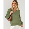 image:imageANRABESS Womens Quarter Zip Fall Lightweight SweatersArmy Green