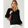 image:imageANRABESS Womens Quarter Zip Fall Lightweight SweatersBlack