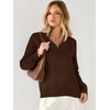 image:imageANRABESS Womens Quarter Zip Fall Lightweight SweatersCoffee