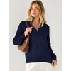 image:imageANRABESS Womens Quarter Zip Fall Lightweight SweatersNavy Blue