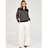 image:imageANRABESS Womens Quarter Zip Fall Lightweight SweatersStriped Black White